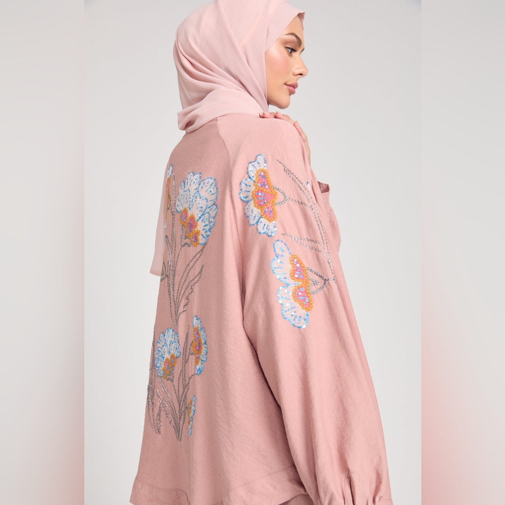 Biloba Floral Embellished Co Ord Set - Mellow Rose Pink